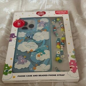 Care Bears Colorful Cloud Phone Case with Beaded Strap- iPhone 13/14 Pro Max